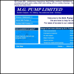 Screen shot of the M. G. Pumps Ltd website.