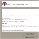 Screen shot of the King's Lynn Chiropractic Clinic Ltd website.