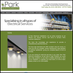 Screen shot of the Park Electrical Installations Ltd website.