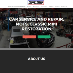 Screen shot of the Cooper's Garage Ltd website.