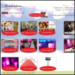 Screen shot of the Celebrations Wedding & Party Hire Ltd website.