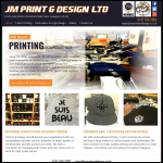 Screen shot of the Jm Print & Design Ltd website.
