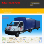 Screen shot of the C & A Transport website.