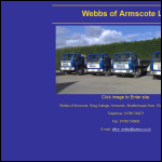 Screen shot of the Webbs of Armscote Ltd website.