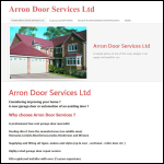 Screen shot of the Arron Door Services Ltd website.