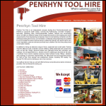 Screen shot of the Penrhyn Hire Ltd website.