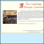 Screen shot of the The Cambridge Baroque Camerata website.