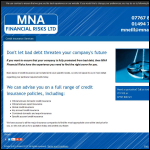 Screen shot of the Mna Financial Risks Ltd website.
