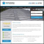 Screen shot of the Maintenance Free Roofing website.