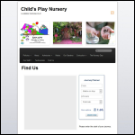 Screen shot of the Child's Play Nursery School Ltd website.