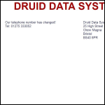 Screen shot of the Druid Systems Ltd website.