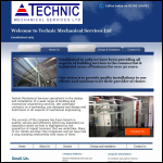 Screen shot of the Technic Mechanical Services Ltd website.
