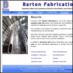 Screen shot of the Barton Fabrications Ltd website.