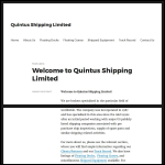 Screen shot of the Quintus Shipping Ltd website.