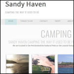 Screen shot of the Sandy Haven Caravan Site Ltd website.
