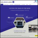 Screen shot of the Park Crescent Garage & Company Ltd website.