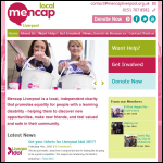Screen shot of the Mencap Liverpool website.