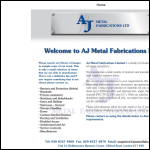 Screen shot of the A.J. Metal Fabrications Ltd website.