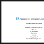 Screen shot of the Anderson Wright Consulting Ltd website.
