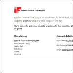 Screen shot of the Ipswich Finance Company Ltd website.