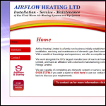 Screen shot of the Airflow Heating Ltd website.