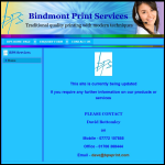 Screen shot of the Bindmont Print Services Ltd website.