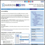 Screen shot of the Harrow Multiple Sclerosis Therapy Centre Ltd website.