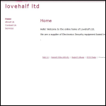 Screen shot of the Lovehalf Ltd website.