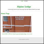 Screen shot of the Alpine Lodge Ltd website.