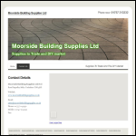 Screen shot of the Moorside Building Supplies Ltd website.