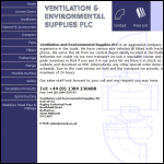 Screen shot of the Ventilation & Environmental Supplies Plc website.