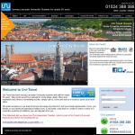 Screen shot of the Uni-travel Ltd website.
