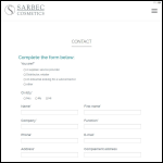 Screen shot of the Sarbec Cosmetics Ltd website.
