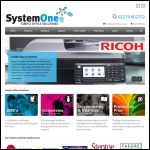 Screen shot of the System One Ltd website.