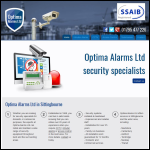 Screen shot of the Optima Alarms Ltd website.