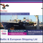 Screen shot of the Baltic & European Shipping Ltd website.