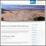 Screen shot of the Cambridge Mineral Resources Plc website.