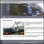 Screen shot of the Leicester Machine Movers Ltd website.