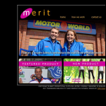 Screen shot of the Merit Promotional Clothing Ltd website.