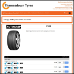 Screen shot of the Thamesdown Tyres Ltd website.