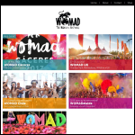 Screen shot of the Womad Music Ltd website.