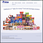 Screen shot of the Prima Quality Foods Plc website.
