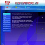 Screen shot of the Shaw Screenprint Ltd website.