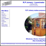 Screen shot of the R P T Joinery Ltd website.