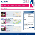 Screen shot of the Accord Properties Ltd website.