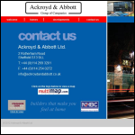Screen shot of the Ackroyd & Abbott Developments Ltd website.