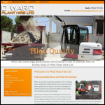 Screen shot of the D. Ward Plant Hire Ltd website.