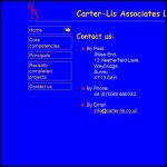 Screen shot of the Carter-lis Associates Ltd website.