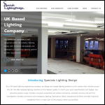 Screen shot of the Specials Lighting Design Ltd website.