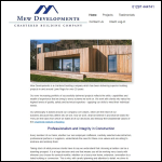 Screen shot of the Mew Developments Ltd website.